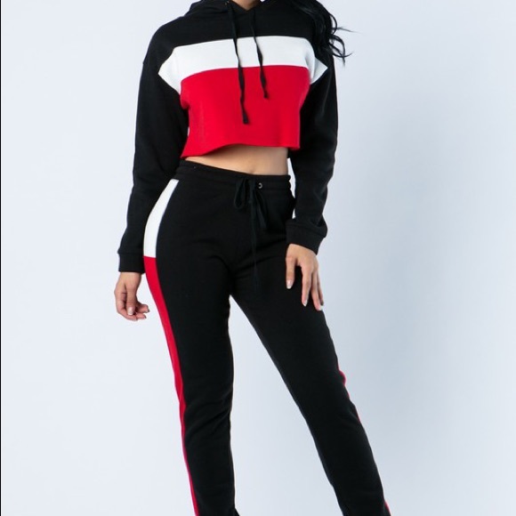 Black Fleece Colorblock Jogger Set - Picture 5 of 8